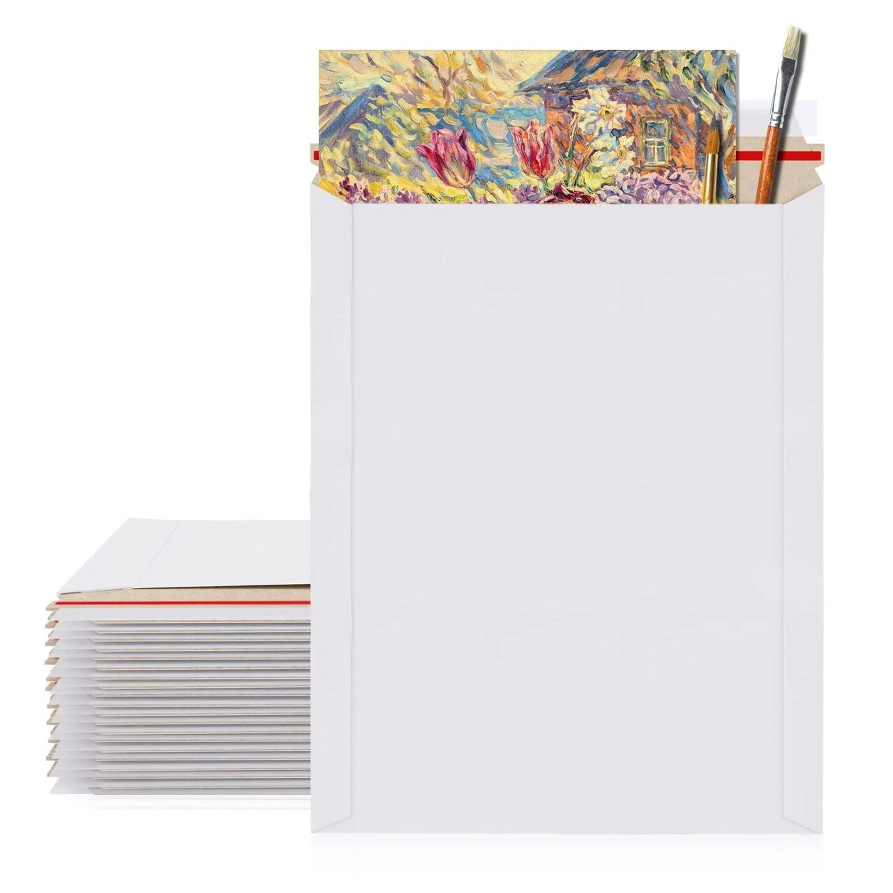 Rigid Mailers 17 x 21 Paperboard Photo Stay Flat Mailers 17 x 21 Pack of 10 White Document Chipboard Envelopes No Bend Self Sealing for Mailing Shipping Packaging Packing